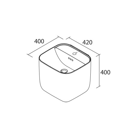 Lavabo Suspendu Monolith Square Noir Mat 400 X 420 X 400 Mm - SALGAR 114524 