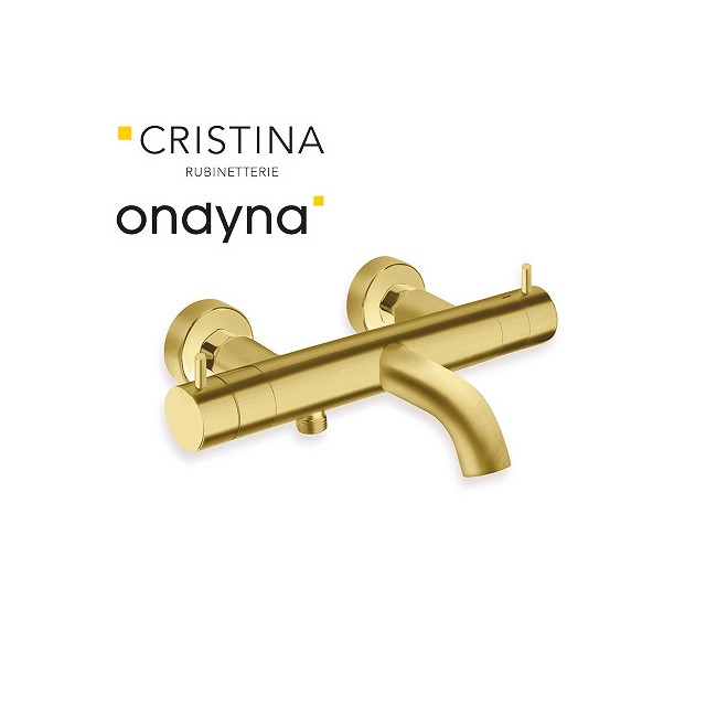 Bain douche thermostatique or brosse - CRISTINA ONDYNA TV15796P 