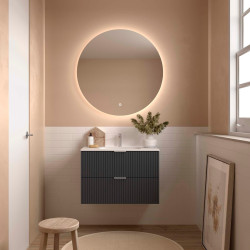 Meuble Salle De Bain Biba 800 2 Tiroirs Anthracite Mat 798 X 540 X 450 Mm - SALGAR 113848
