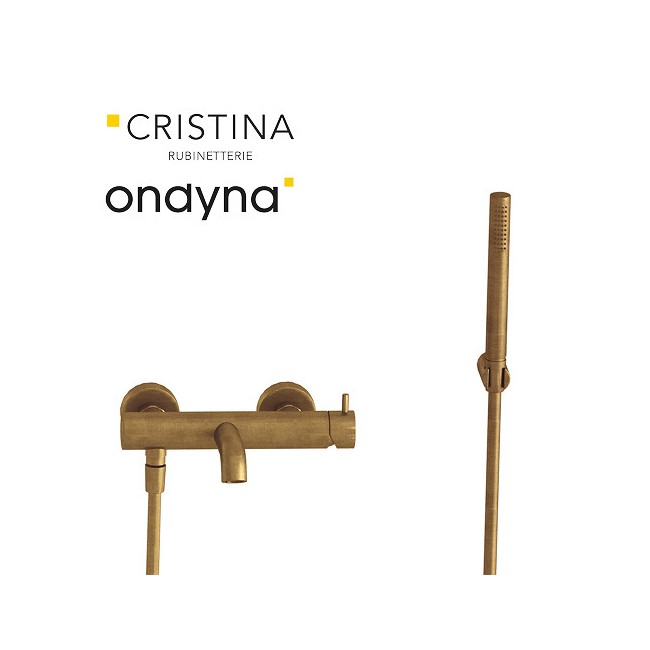 Bain/douche triverde + kit douchette vieux bronze mat - CRISTINA ONDYNA TV18093 