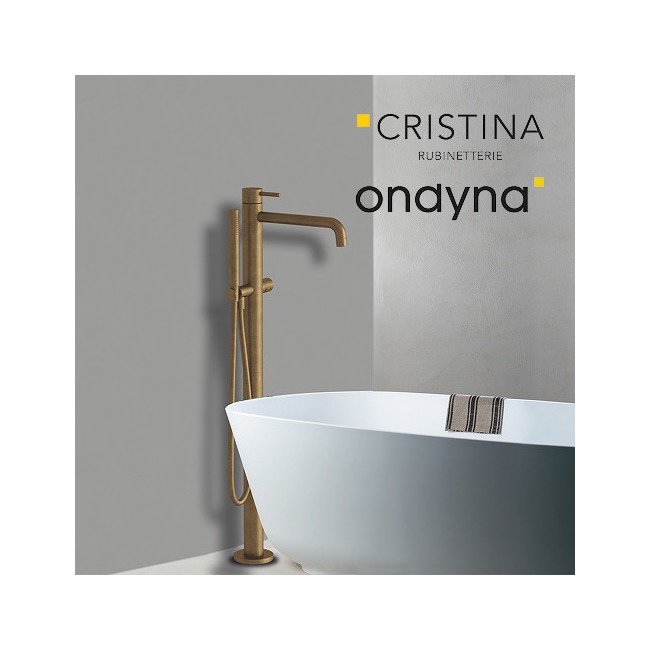 bain douche triverde monocolonne sur pied vieux bronze mat - CRISTINA ONDYNA TV18993 