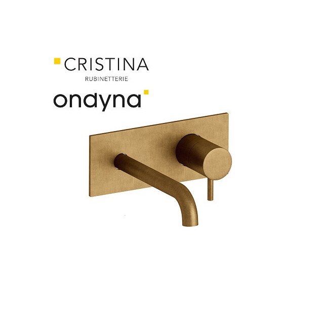 Lavabo mural triverde avec plaque bec 18 cm vieux bronze mat - CRISTINA ONDYNA TV25693 