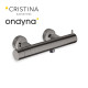 Douche thermostatique chrome noir brosse - CRISTINA ONDYNA TV45175