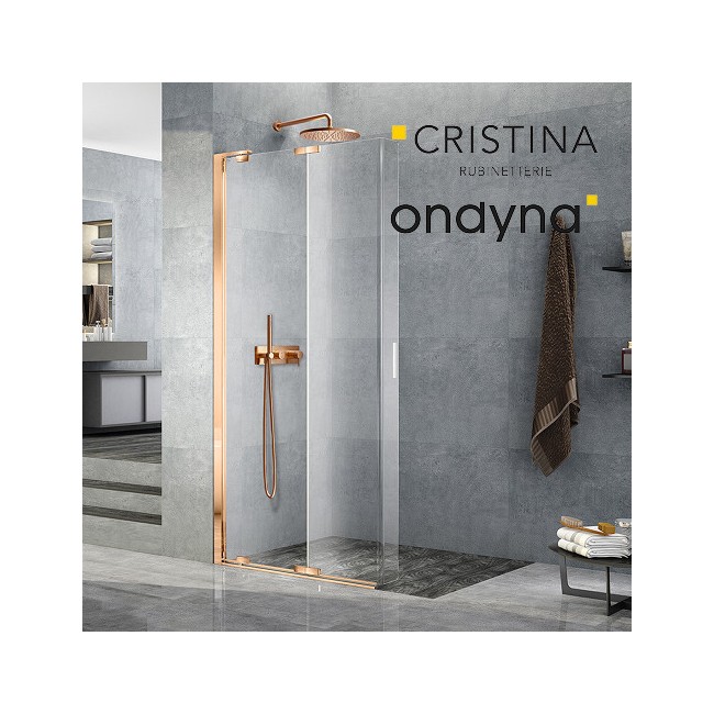 Façade externe triverde douche murale 2sorties or rose brosse - CRISTINA ONDYNA TV60234P 