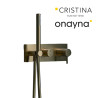 Façade externe triverde douche murale 2sorties chrome noir brosse - CRISTINA ONDYNA TV60275