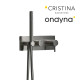 Façade externe triverde douche murale 2sorties metal brosse - CRISTINA ONDYNA TV60277