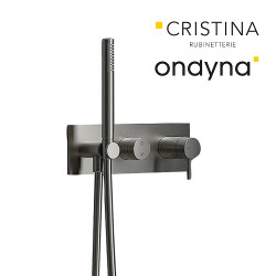Façade externe triverde douche murale 2sorties metal brosse - CRISTINA ONDYNA TV60277 