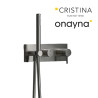 Façade externe triverde douche murale 2sorties metal brosse - CRISTINA ONDYNA TV60277 