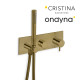 Façade externe triverde douche murale 2 sorties vieux bronze mat - CRISTINA ONDYNA TV60293