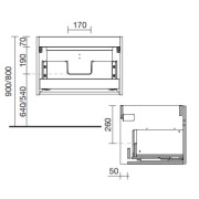 Meuble de salle de bain 1 tiroir BIBA 600 NIGHT BLUE - SALGAR 102974