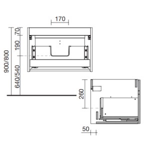 Meuble de salle de bain 1 tiroir BIBA 600 NIGHT BLUE - SALGAR 102974