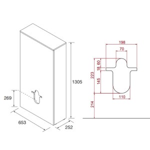 Habillage Bâti-Support pour WC suspendu Chêne africain NOJA - SALGAR 106295