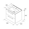 Ensemble salle de bain 2 Tiroirs Silane 600 Noyer Maya - SALGAR 113585
