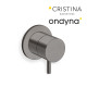 Mitigeur douche triverde encastre complet chrome noir brosse - CRISTINA ONDYNA TV63875