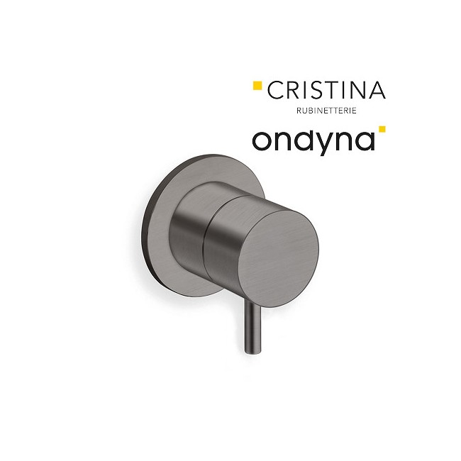 Mitigeur douche triverde encastre complet chrome noir brosse - CRISTINA ONDYNA TV63875 