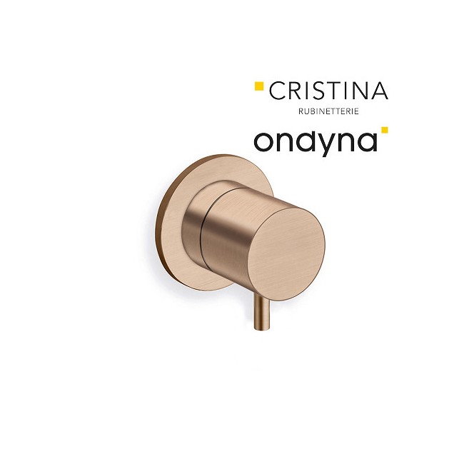 Inverseur triverde encastre complet 2 sorties or rose brosse - CRISTINA ONDYNA TV68334P 