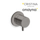 Inverseur triverde encastre complet 2 sorties chrome noir bross - CRISTINA ONDYNA TV68375