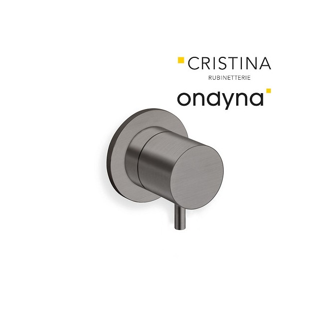 Inverseur triverde encastre complet 2 sorties chrome noir bross - CRISTINA ONDYNA TV68375 
