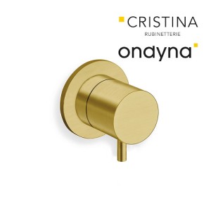 Inverseur triverde encastre complet 2 sorties or brosse - CRISTINA ONDYNA TV68396P 