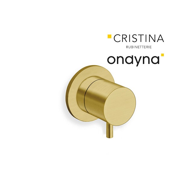 Inverseur triverde encastre complet 2 sorties or brosse - CRISTINA ONDYNA TV68396P 