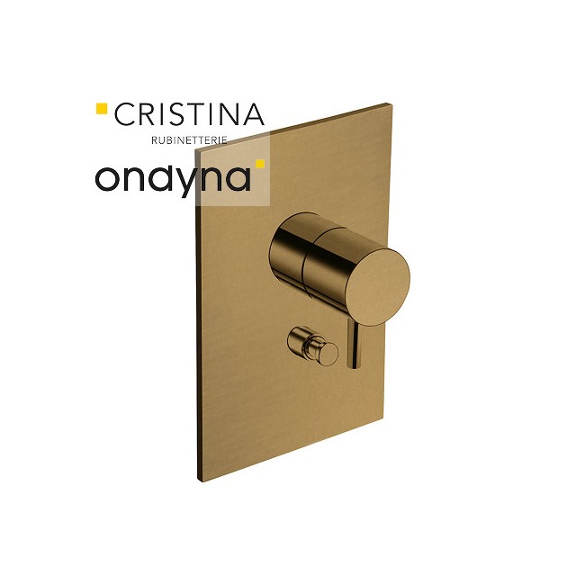 Façade mitigeur douche triverde 2 sorties vx bronze mat - CRISTINA ONDYNA TV68993 