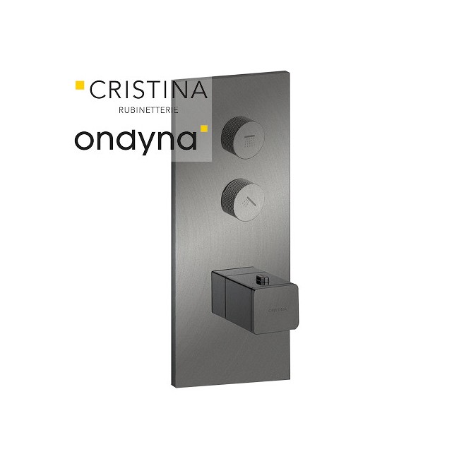 Façade Thermo Twist thermostatique 2 sorties Métal Brossé Quadri - CRISTINA ONDYNA XQ62277