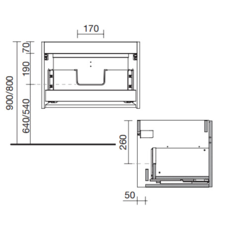 Meuble de salle de bain 1 tiroir BIBA 600 ANTHRACITE MAT - SALGAR 102984