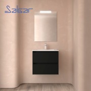 Meuble et vasque de salle de bain Noja 600 BLACK SATIN - SALGAR 106108