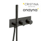 Façade douche thermostatique 3 sorties black mat - CRISTINA ONDYNA TV70313