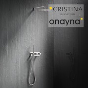 Façade douche thermostatique 3 sorties chrome - CRISTINA ONDYNA TV70351 