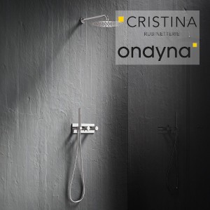 Façade douche thermostatique 3 sorties chrome - CRISTINA ONDYNA TV70351 