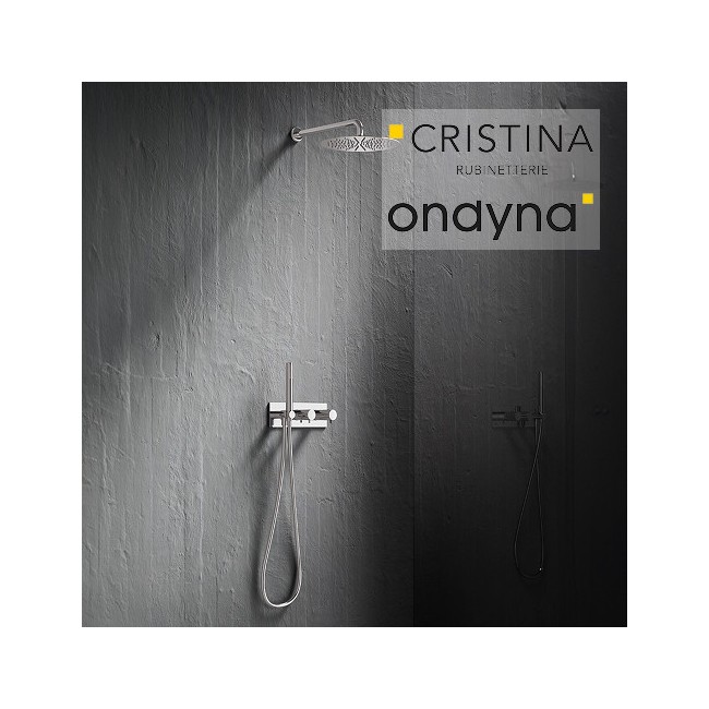 Façade douche thermostatique 3 sorties chrome - CRISTINA ONDYNA TV70351 