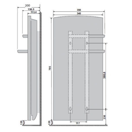 Sèche-serviettes soufflant Atlantic KEA Gris - 1400W (800W + 600W) - 841524