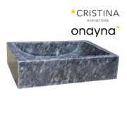 Vasque en pierre rectangulaire 70/45/10 cm noir marbré - CRISTINA ONDYNA UC317007 