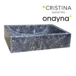 Vasque en pierre rectangulaire 70/45/10 cm noir marbré - CRISTINA ONDYNA UC317007 