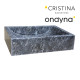 Vasque en pierre rectangulaire 110/45/10 cm noir marbré - CRISTINA ONDYNA UC3111007