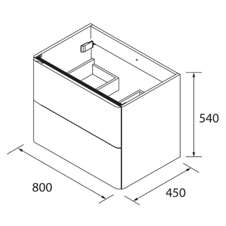 Meuble de salle de bain 2 tiroirs UNIIQ 800 blanc mat - SALGAR 96620