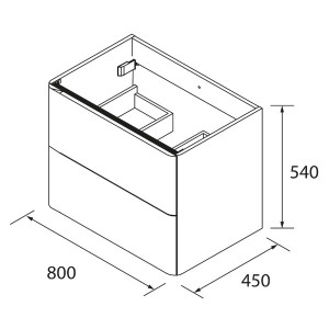 Meuble de salle de bain 2 tiroirs UNIIQ 800 blanc mat - SALGAR 96620