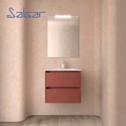 Meuble et vasque de salle de bain Noja 600 RED SATIN - SALGAR 106111
