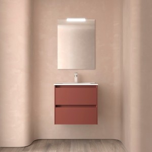 Meuble et vasque de salle de bain Noja 600 RED SATIN - SALGAR 106111