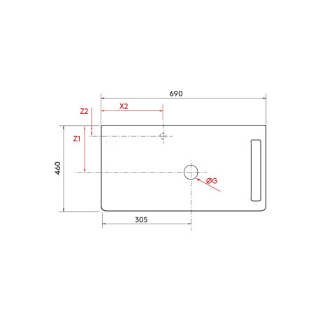 Plan de toilette UNIIQ 690 MARBRE blanc 690x12x460mm - SALGAR 97373