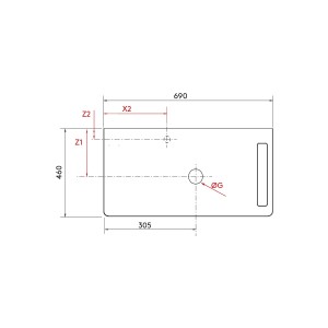 Plan de toilette UNIIQ 690 MARBRE blanc 690x12x460mm - SALGAR 97373