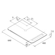 Plan de toilette UNIIQ 690 MARBRE blanc 690x12x460mm - SALGAR 97373