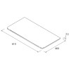 Plan de toilette UNIIQ 600 sans usinage solid surface blanc mat 610x20x460 mm - SALGAR 96659