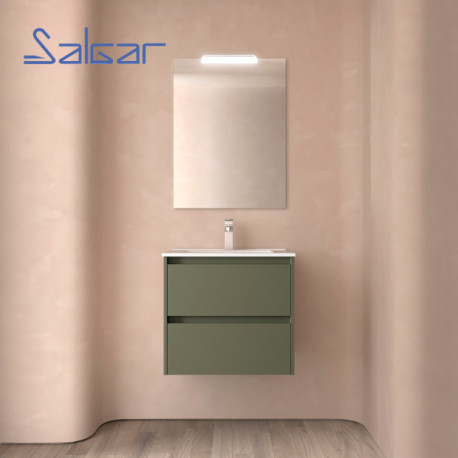Meuble et vasque de salle de bain Noja 600 GREEN SATIN - SALGAR 106110