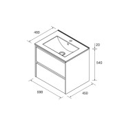 Meuble et vasque de salle de bain Noja 600 GREEN SATIN - SALGAR 106110