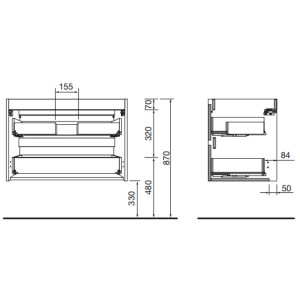 Meuble et vasque de salle de bain Noja 600 Chêne Naturel - SALGAR 106112