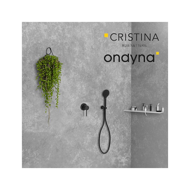 Pack mitigeur douche encastre tige 6 cm pmr black mat - CRISTINA ONDYNA XTV63713 