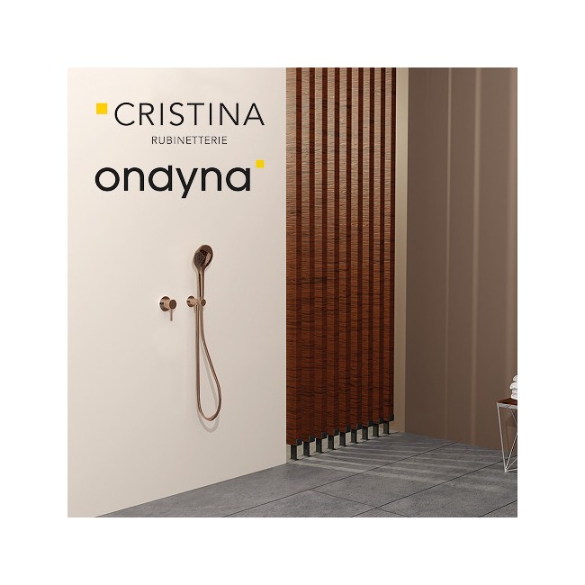Pack mitigeur douche encastre tige 6 cm pmr or rose brosse - CRISTINA ONDYNA XTV63734P 