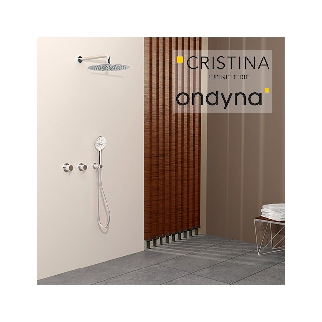 Pack encastre triverde mitigeur 2 boutons  chrome - CRISTINA ONDYNA XTV68351 